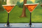 Perfect Manhattans, close, oil expression