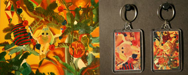 Ornamental HiJinx, oil painting, keychain